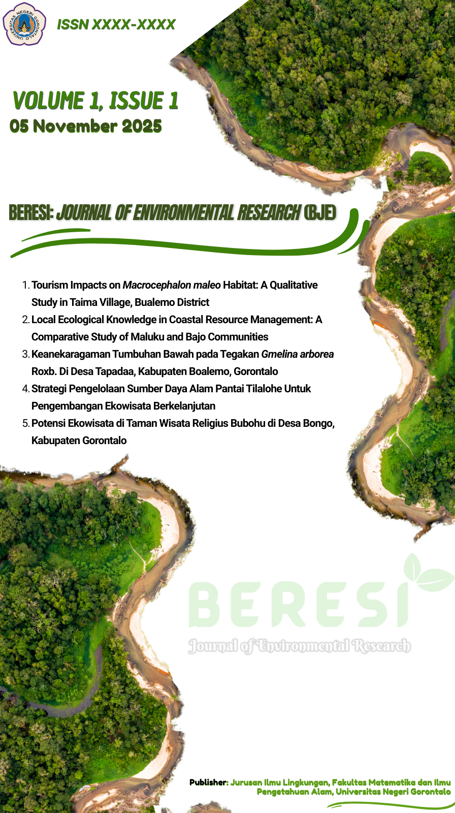 					View Vol. 1 No. 1 (2025): BERESI (Journal of Environmental Research)
				